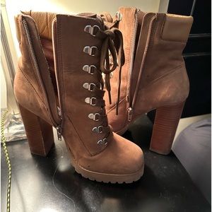Block high heel boots